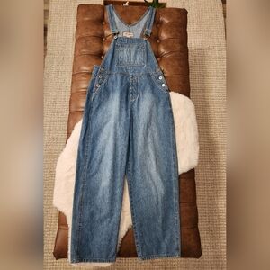 London Jean Vinatge Classic Denim Overalls Blue Small 100% Cotton